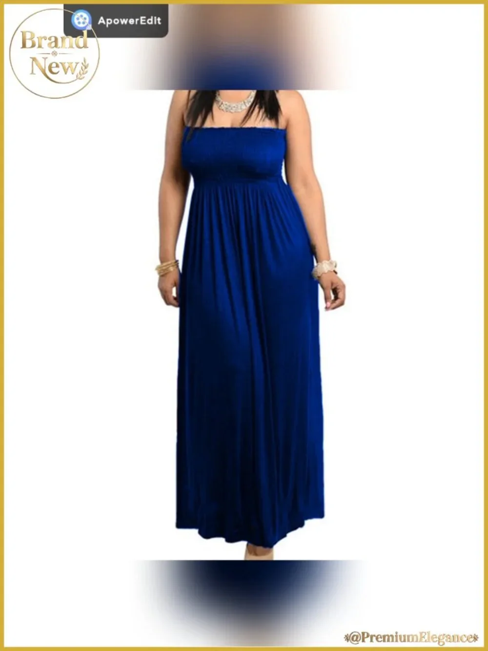 Smocked Chest Strapless Tube Maxi Beach Cover-up Dress